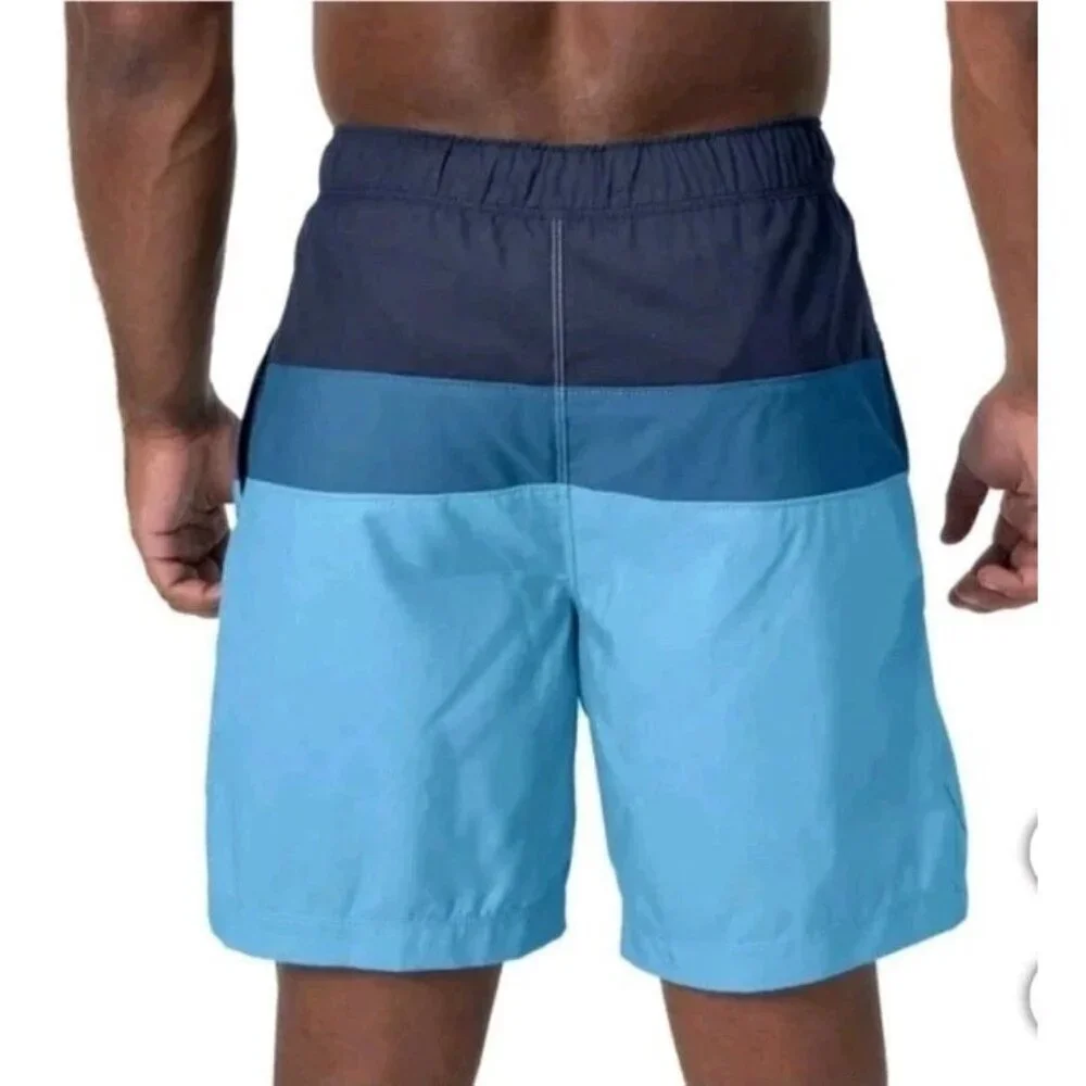 Speedo Men's XXL Tech Volley Swim Shorts / Swim Trunk Blue Color Block N0755